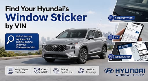 How to find hyundai window sticker by VIN