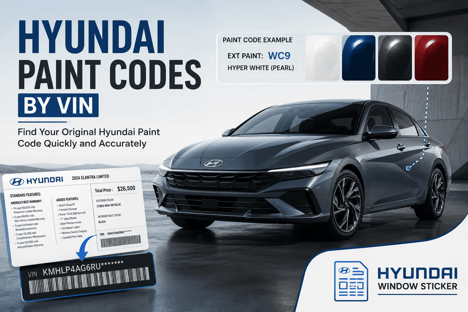 hyundai paint codes by VIN