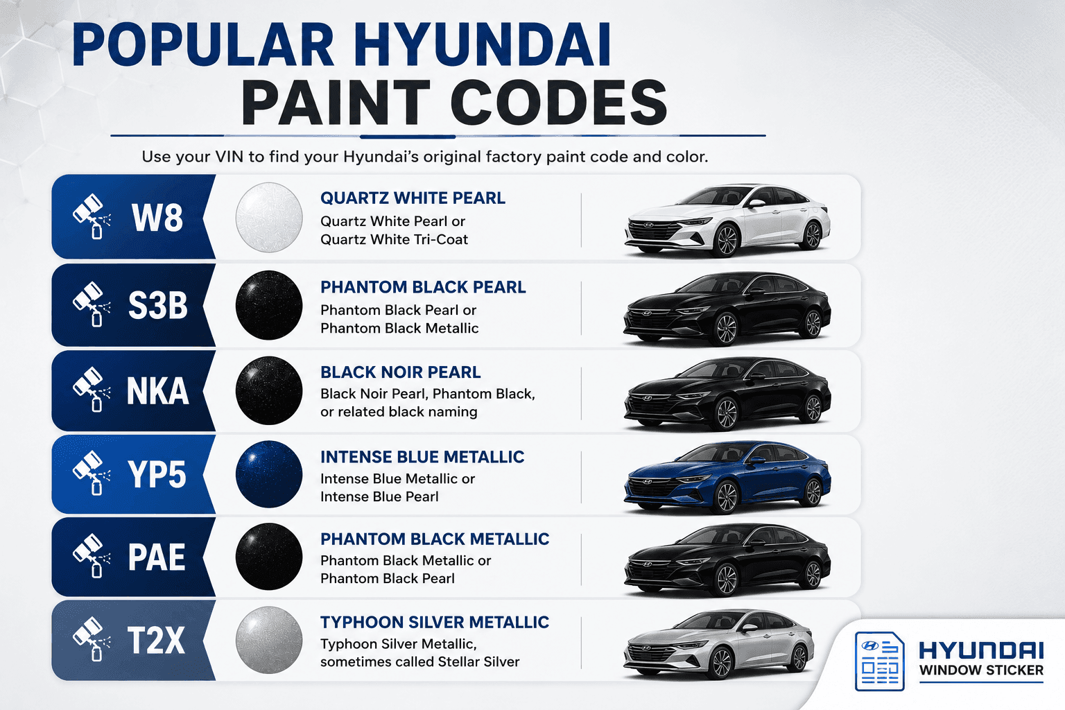 hyundai popular paint codes