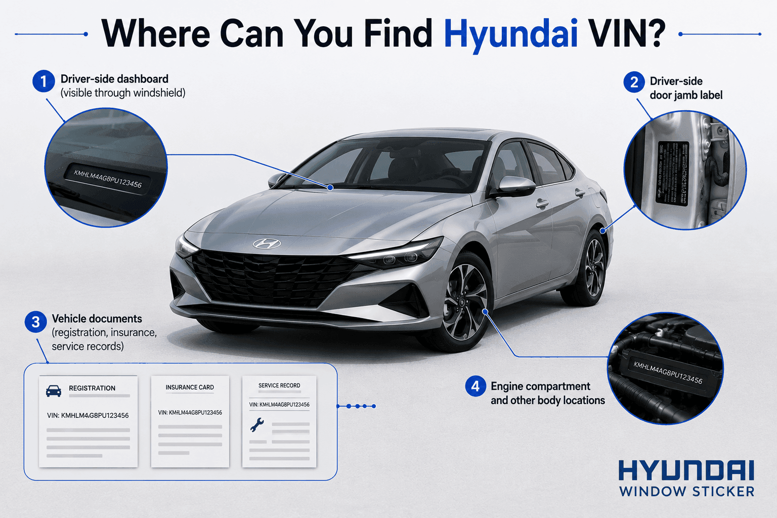 Hyundai VIN location